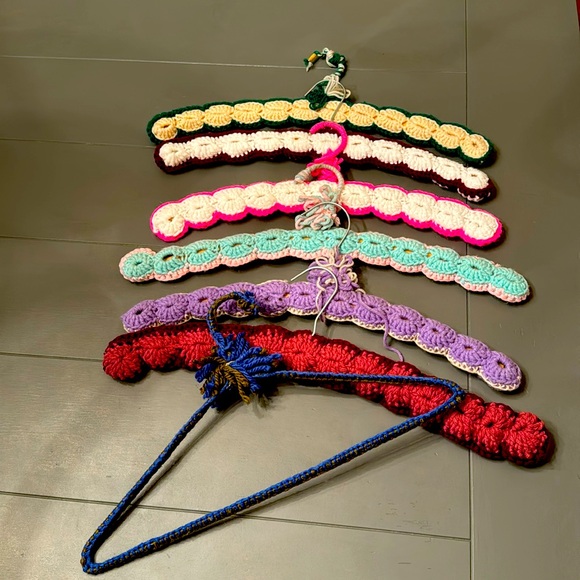 Vintage Accessories - VTG 70s Crochet Hanger Bundle